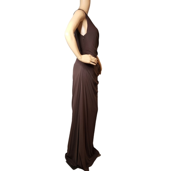 NWT Laundry by Shelli Segal brown stretch gown. 12 - Picture 9 of 16